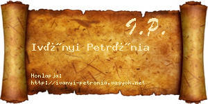 Iványi Petrónia névjegykártya