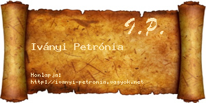 Iványi Petrónia névjegykártya