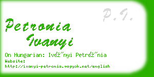 petronia ivanyi business card